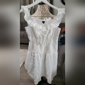 Wild Fable White Ruffled Sleeveless Dress Size Small